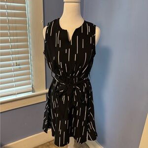 SHEIN Black and White Patterned Mini Dress